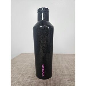 Corkcicle Canteen 16oz Stardust Black Glitter Insulated Stainless Steel Bottle